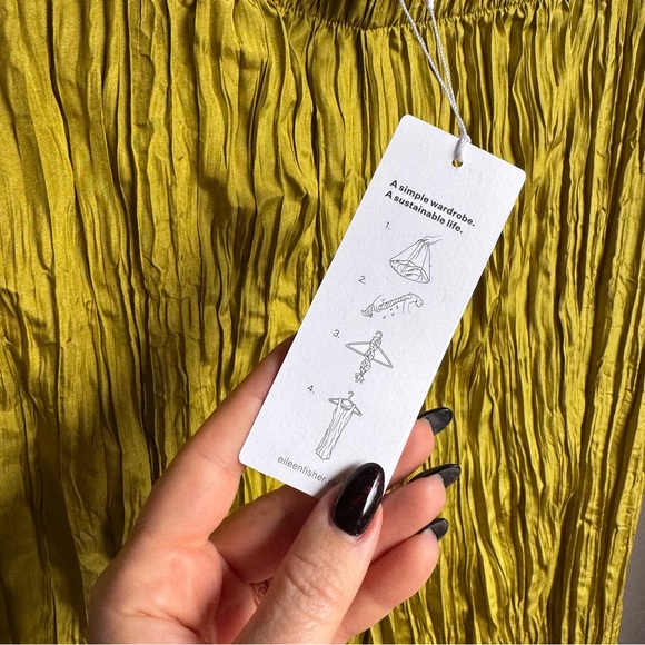 NWT Eileen Fisher Crushed Silk Wide Leg Ankle Pants Sz PS - Picture 6 of 10